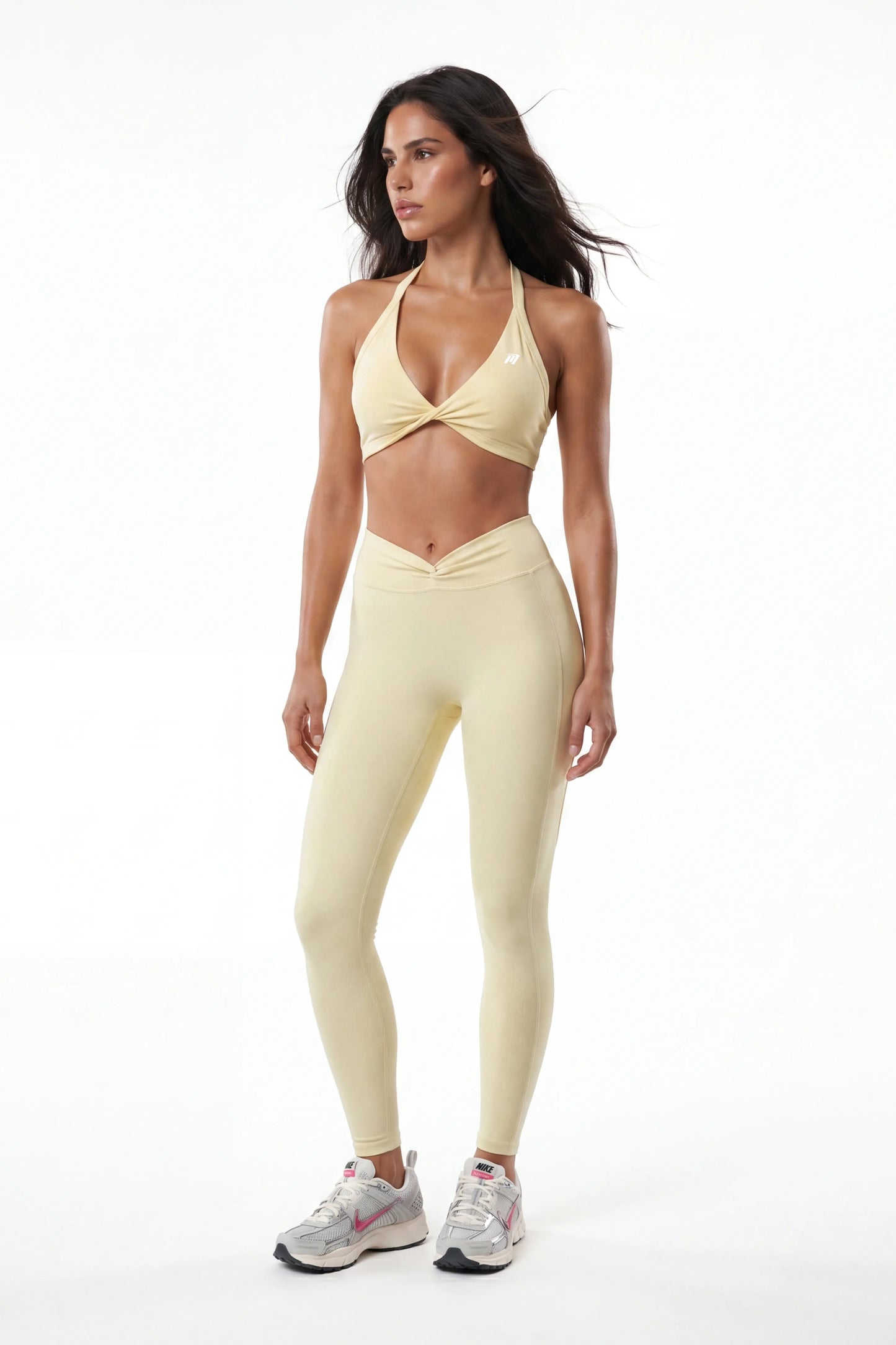 Legging Sportivo da Donna a Seconda Pelle ad Alta Compressione con Dettaglio Frontale Laterale