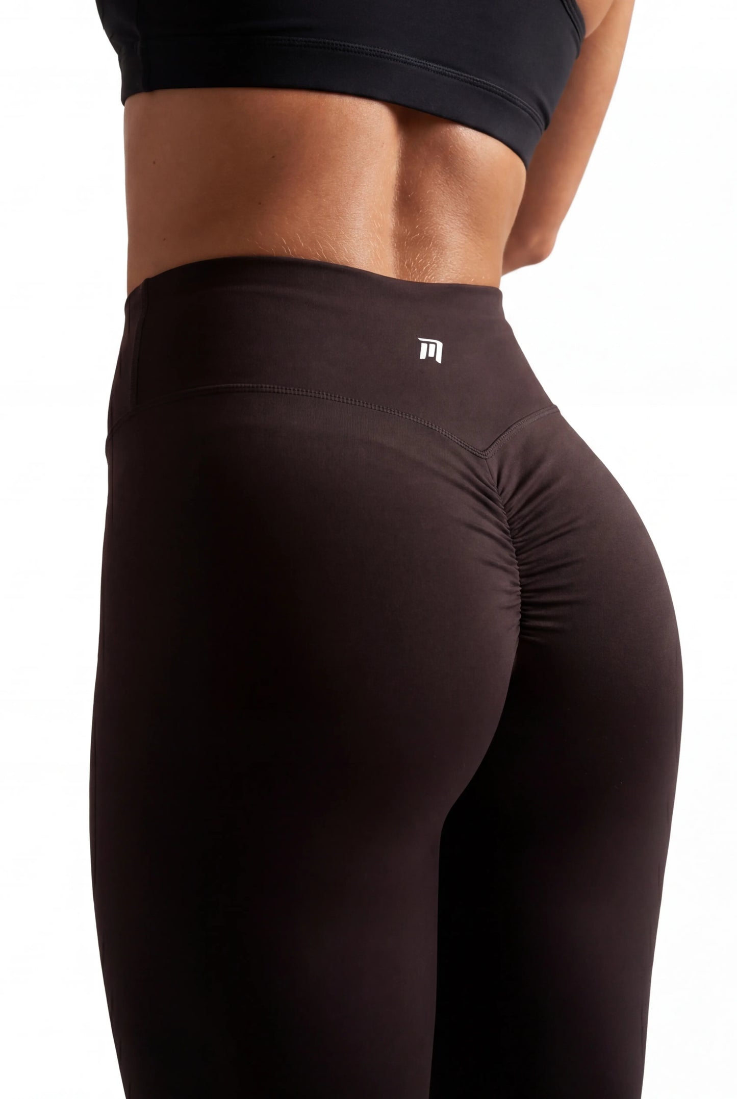 Legging Vita Alta Compressivo Black Coffee – Vista Posteriore, Dettaglio