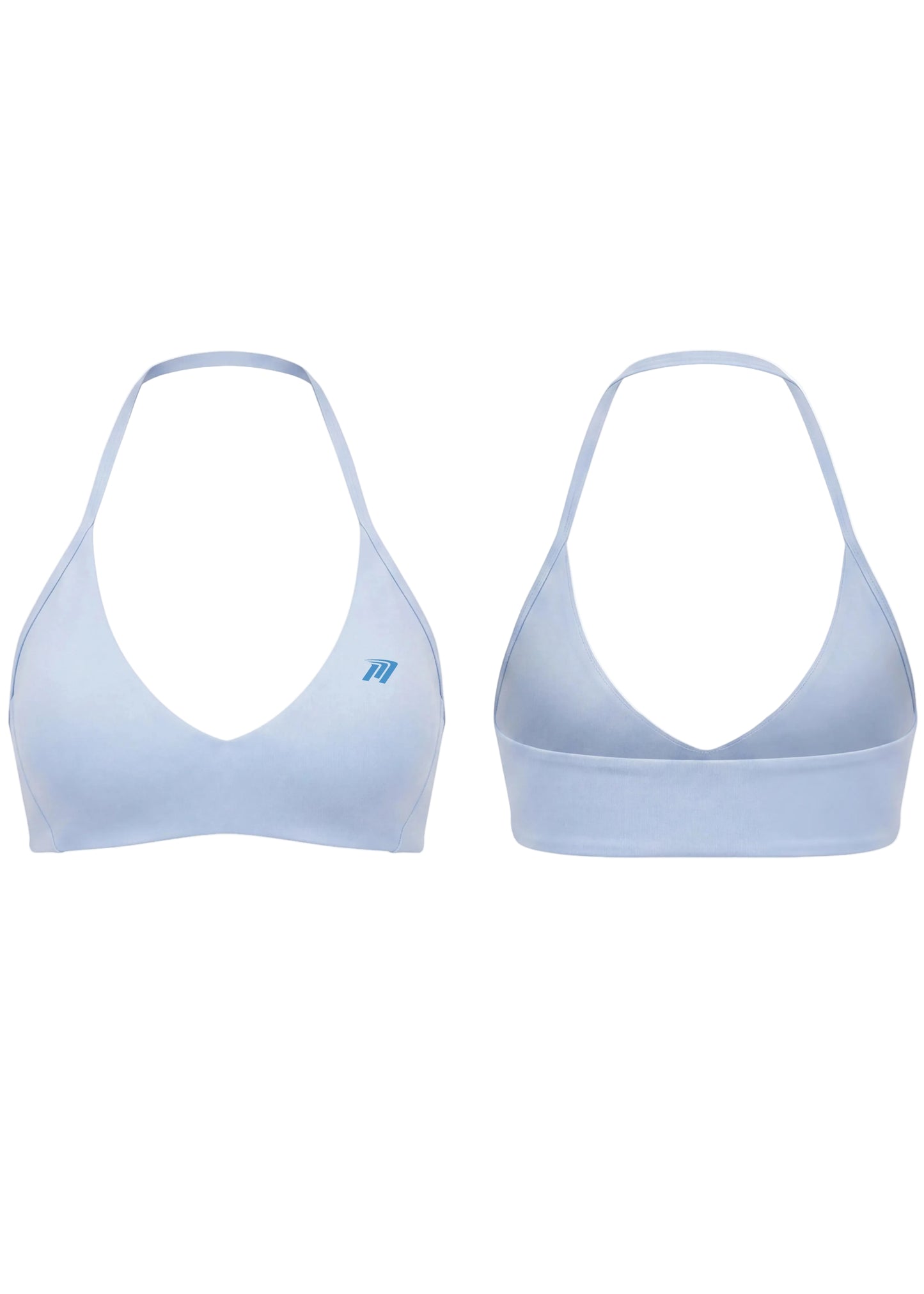 Reggiseno Sportivo Blu Donna con Allacciatura al Collo Regolabile e Coppe Rimovibili Alta Compressione - Dettaglio prodotto