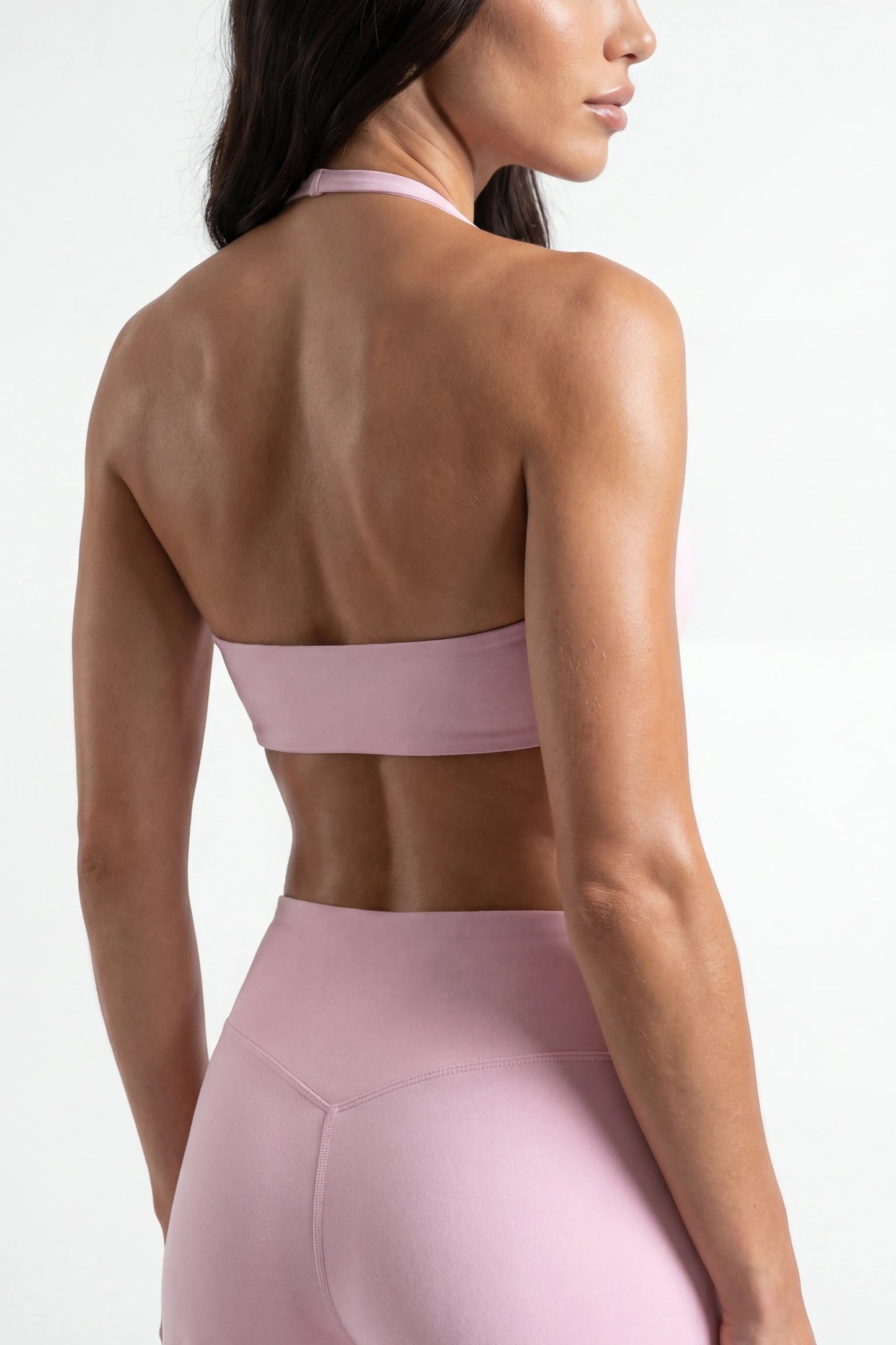 Reggiseno Sportivo Donna con Allacciatura al Collo Regolabile e Coppe Rimovibili Alta Compressione - Vista posteriore