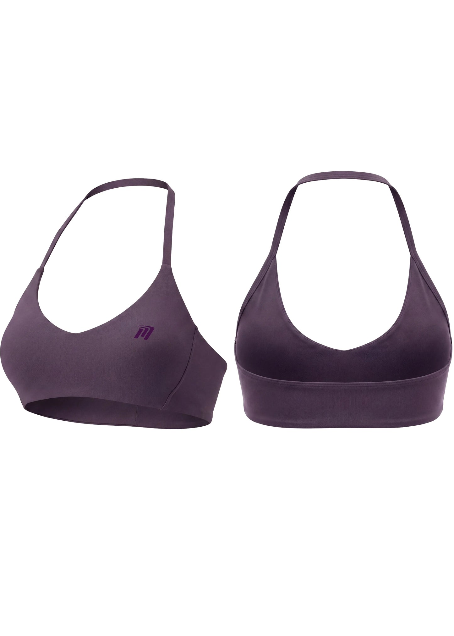 Reggiseno Sportivo Viola Donna con Allacciatura al Collo Regolabile e Coppe Rimovibili Alta Compressione - Dettaglio prodotto