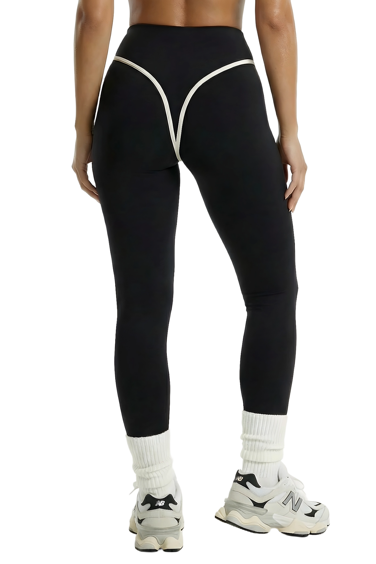 "Leggings Sportivi Premium Vita Alta - Dettaglio Cuciture Posteriori e Fit Modellante"